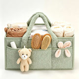 Plush Nursery Organizer Tote Bag - Lily Green