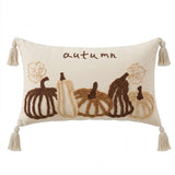 Autumn Pumpkin Punch Needle Lumbar Pillow Cover