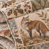 Woodland Deer Botanical Quilted 3-Piece Bedding Set