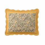 Yellow Quilted Scalloped Edge Rectangular Throw Pillow Cover