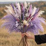 Lavender Purple Pampas Grass Preserved Flower Bouquet - Luxe