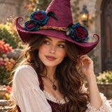 Gothic Rose Fairy Handcrafted Witch Hat