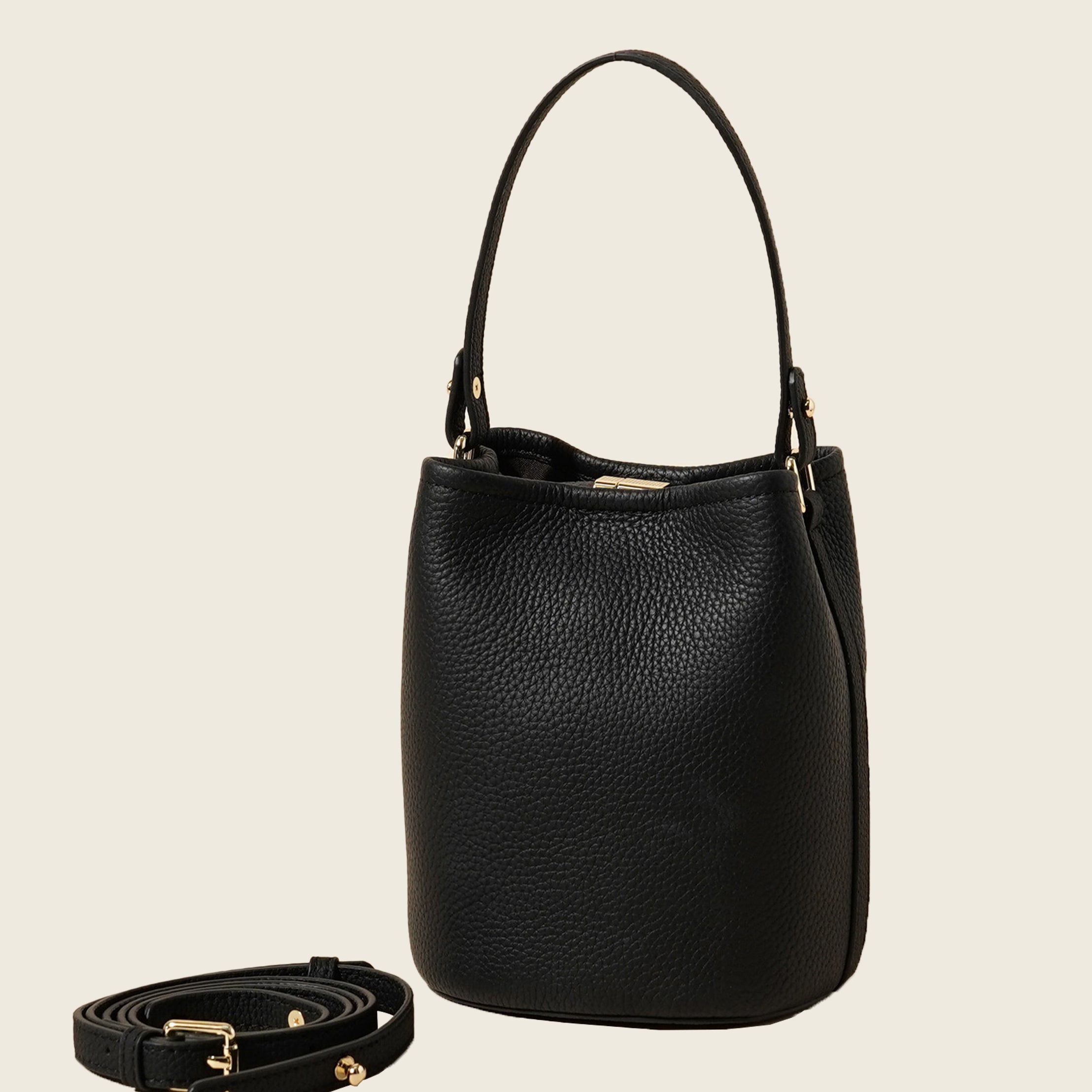 Soft Genuine Leather Tote & Crossbody Bucket Bag