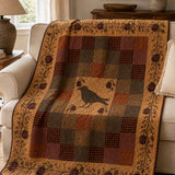 Raven Rose Vintage Patchwork Quilted Blanket