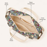 Vintage Bird & Strawberry – Multifunctional Tote Bag with Spacious Storage for Travel & Everyday Use