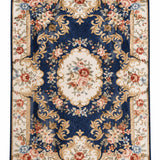 Vintage Navy Blue Floral Baroque Quilted 3-Piece Bedding Set