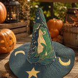 H.PAI Celestial Frog Handcrafted Quilted Witch Hat