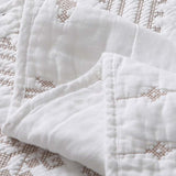 Ivory Nomad Geometric Quilted 3-Piece Bedding Set