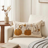 Five Pumpkin Tufted Tassel Lumbar Pillow Cover