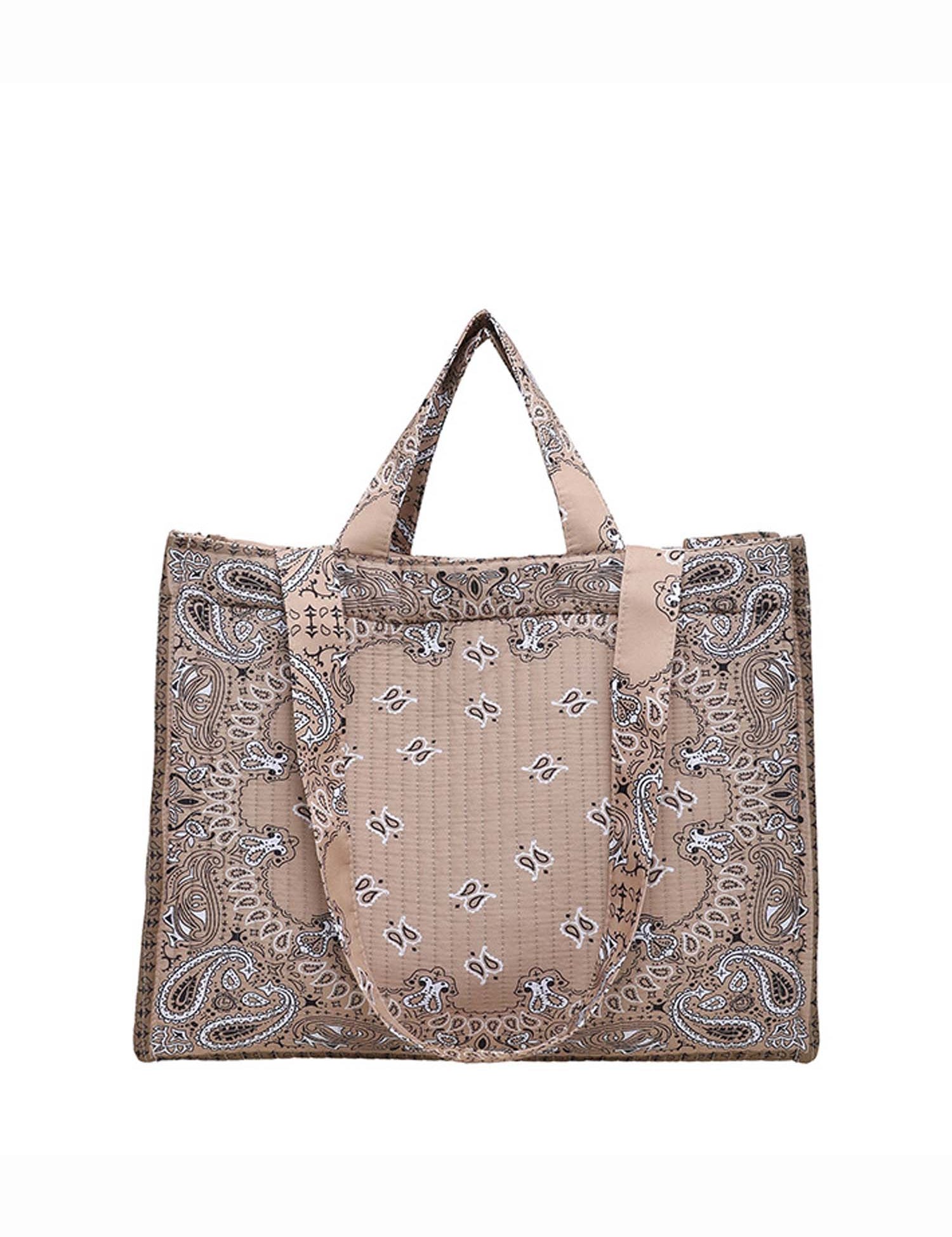 Vintage Bandana Paisley Quilted Tote Bag
