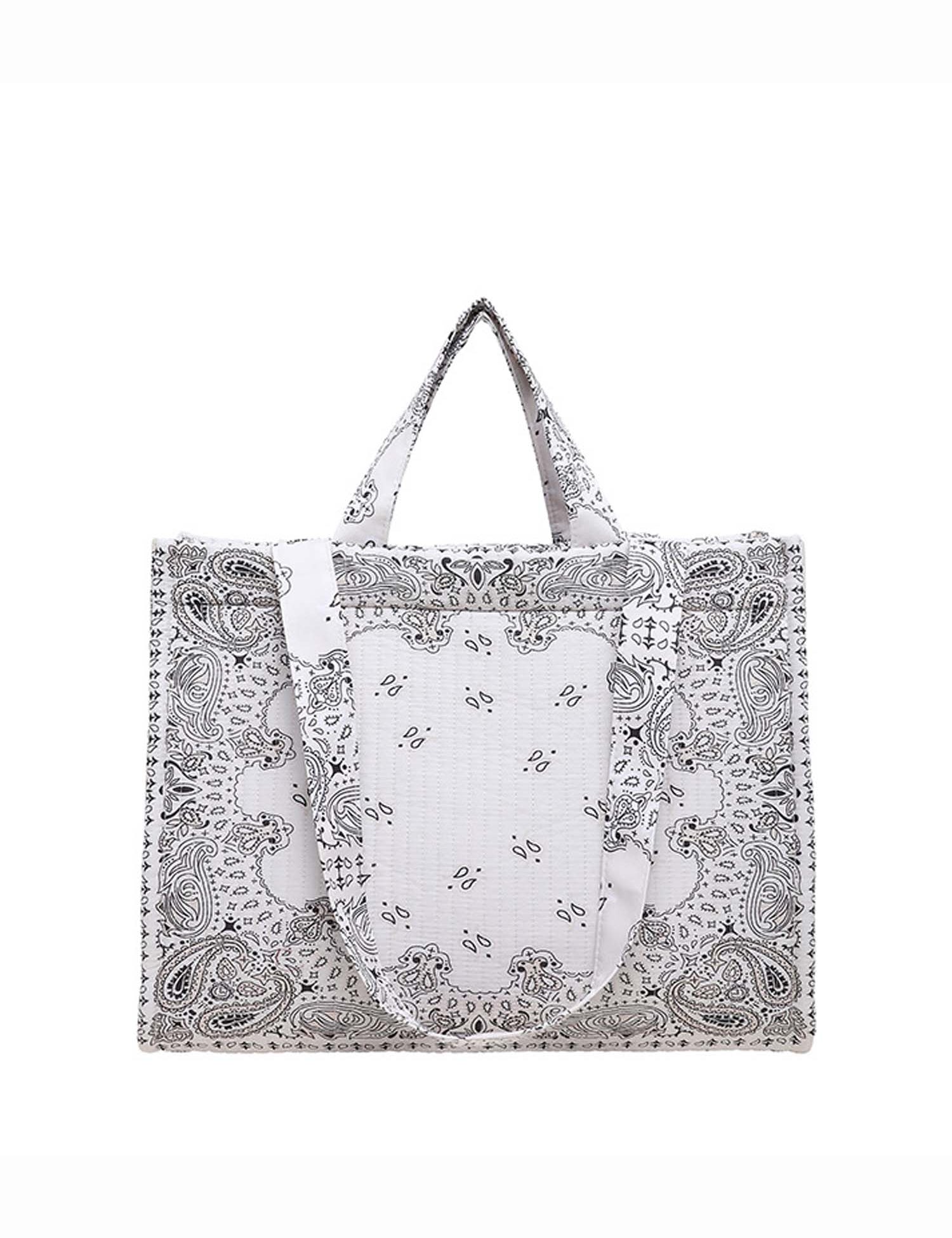 Vintage Bandana Paisley Quilted Tote Bag