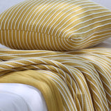 Classic Stripe Knitted Throw Blanket & Pillow Cover Set