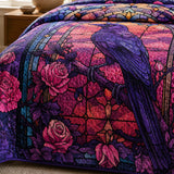 H.PAI Raven Roseglass Garden Quilted 3-Piece Bedding Set