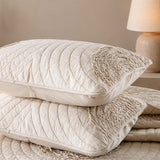Neutral Textured Circles Quilted 3-Piece Bedding Set