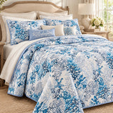 Blue Coral Reef Quilted 3-Piece Bedding Set