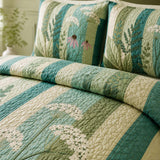 H.PAI Wildflower Meadow Quilted 3-Piece Bedding Set – Cottage Garden Quilted Bedding With Matching Pillow Shams