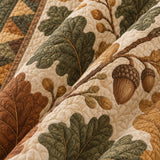 Autumn Oak & Acorn Harvest Quilted 3-Piece Bedding Set