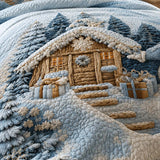 Silent Snow Eve 3‑Piece Quilted Bedding Set