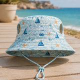 Personalized Sea Buddy Quilted Dog Hat – Custom Pet Name With Ear Holes