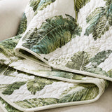Blush Tropical Floral Garden Quilted Blanket
