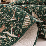 Enchanted Woodland Christmas Quilted 3-Piece Bedding Set