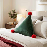 Christmas Triangle Pom Pom Pillow