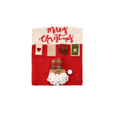 Farmhouse Xmas Dining Chair Back Slipcovers, Santa Snowman Reindeer Chair Decor Covers