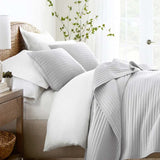 3-Piece Stripe Stitch Quilted Coverlet Set