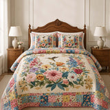 H.PAI Blossom Fields 3-Piece Quilted Bedding Set