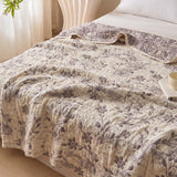 Vintage Floral 100% Cotton Gauze Soft Puff Blanket