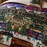 London Christmas Village Quilted 3-Piece Bedding Set