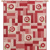 Red Rose Country Patchwork Quilted 3-Piece Bedding Set