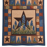 Rustic Bluebonnet Star Patchwork Premium Microfiber Quilted 3-Piece Bedding Set