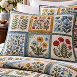 Wildflower Meadow Patchwork Quilted 3-Piece Bedding Set