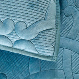 Geometric Velvet Solid Color Quilted 3-Piece Bedding Set