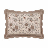 Vintage Floral Scalloped Cotton Throw Pillow Cover