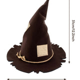 Vintage Brown Witch Hat Handcrafted Halloween Costume Accessory