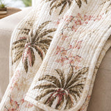 Tropical Plumeria Palm Quilted Blanket