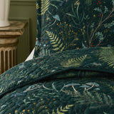H.PAI Enchanted Forest Mushroom Quilted 3-Piece Bedding Set – Dark Botanical Quilted Bedding With Matching Pillow Shams
