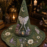 H.PAI Moonlit Butterfly Mystic Garden Quilted Witch Hat