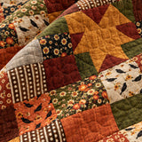 Autumn Harvest Patchwork Quilted 3-Piece Bedding Set