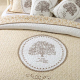 Heritage Tree Embroidered Quilted 3-Piece Bedding Set