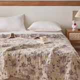 Vintage Floral 100% Cotton Gauze Soft Puff Blanket
