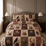 H.PAI Raven Rose Moonlight Quilted 3-Piece Bedding Set