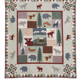 Northwoods Wildlife Patchwork Quilted 3-Piece Bedding Set