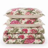 Rose Garden Cottage 100% Cotton Quilted Bedding Set