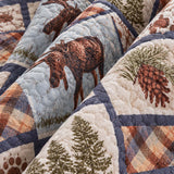 Moose & Fox Woodland Plaid Quilted 3-Piece Bedding Set