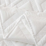 Washed Cotton Solid Color Quilted 3‑Piece Bedding Set