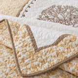 Heritage Tree Embroidered Quilted 3-Piece Bedding Set