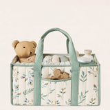 Quilted Sage Leaf Botanical Diaper Caddy